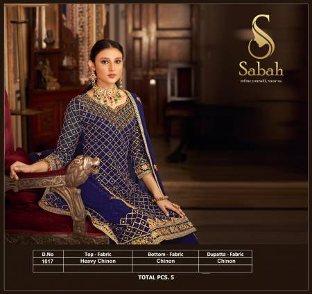 Sabah Zeel Embroidery Sharara Salwar Kameez Catalog
